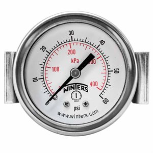 2" DIAL 0-60 PSI / KPA 1 / 4" NPT BACK