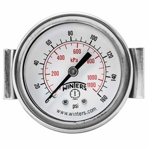 2'' DIAL X 1 / 8'' BCK 0-160 PSI / KPA