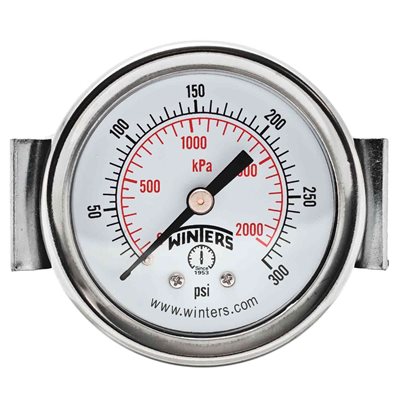 2" DIAL X 1 / 8" 0-300 PSI / KPA