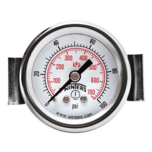 1.5" X 1 / 8" BCK 0-100 PSI / KPA
