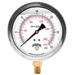 PFH SERIES 4'' 0 / 30 PSI / KPA BRASS 1 / 4'' BTM 1.5% ACC GF