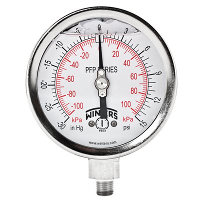 LF / SS 4'' 30'' / 0 / 15 PSI / KPA 1 / 4'' NPT BTM