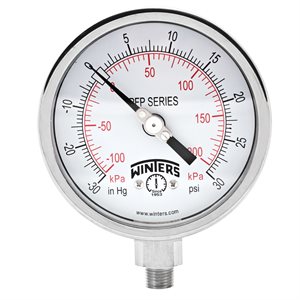 LF / SS 4'' 30'' / 0 / 30 PSI / KPA 1 / 4'' NPT BTM