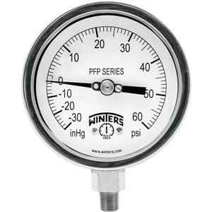 SS 4'' 30'' / 0 / 60 PSI 1 / 4'' NPT BTM