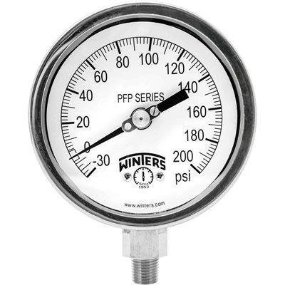 SS 4'' 30'' / 0 / 200 PSI 1 / 4'' NPT BTM