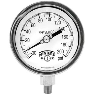 SS 4'' 30'' / 0 / 200 PSI 1 / 4'' NPT BTM