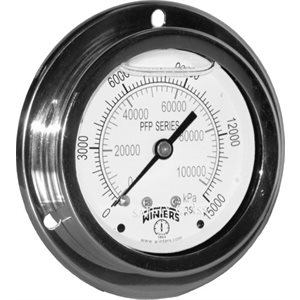 LF / SS 2.5'' 0-15,000 PSI, 1 / 4'' NPT LOWER BACK, FF, NO RESTRICTOR