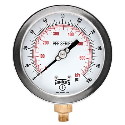 LF / BR 4'' 0-100 PSI / KPA 1 / 4'' NPT BOTTOM