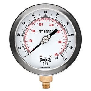 LF / BR 4'' 0-100 PSI / KPA 1 / 4'' NPT BOTTOM