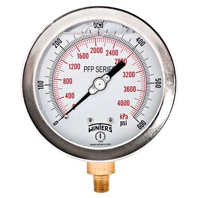 LF / BR 4'' 0-600 PSI / KPA 1 / 4'' NPT BOTTOM