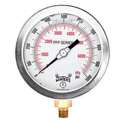 LF / BR 4'' 0-1000 PSI / KPA 1 / 4'' NPT BOTTOM