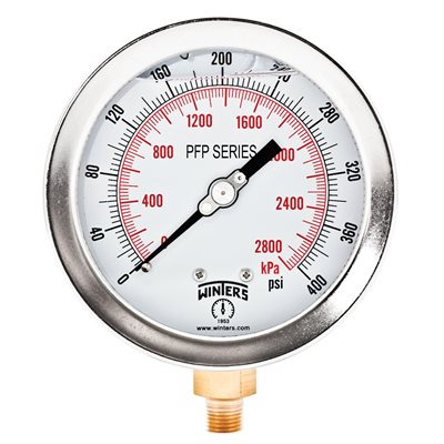 LF / BR 4'' 0-400 PSI / KPA 1 / 4'' NPT BOTTOM