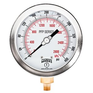 LF / BR 4'' 0-400 PSI / KPA 1 / 4'' NPT BOTTOM