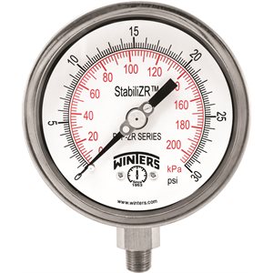 4.0''DIAL, SS STABILIZER PREMIUM, 0-30 PSI / KPA, 1 / 4''BTM