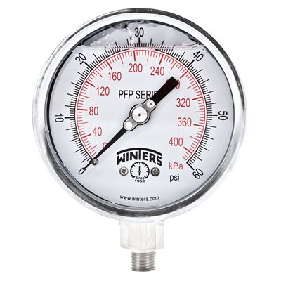 LF / SS 4'' 0-60 PSI / KPA 1 / 4'' NPT BOTTOM
