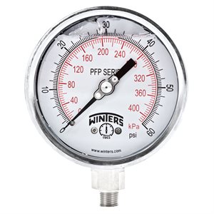 LF / SS 4'' 0-60 PSI / KPA 1 / 4'' NPT BOTTOM