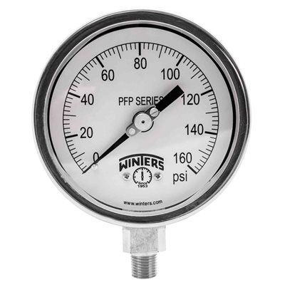 SS 4'' 0-160 PSI 1 / 4'' NPT BOTTOM