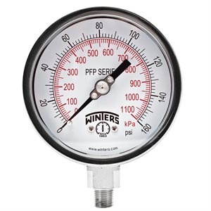 SS / SS 4'' 0-160 PSI / KPA 1 / 4'' NPT BOTTOM