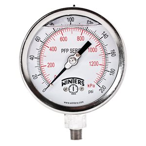 LF / SS 4'' 0-200 PSI / KPA 1 / 4'' NPT BOTTOM