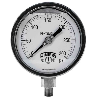 SS 4'' 0-300 PSI 1 / 4'' NPT BOTTOM