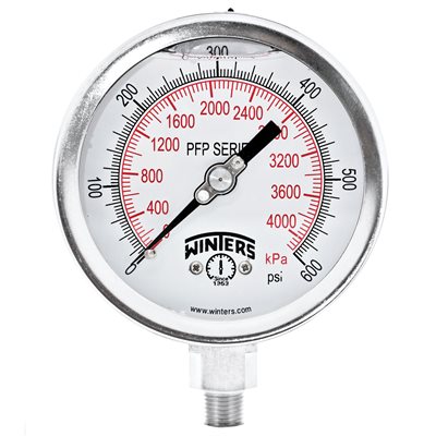 LF / SS 4'' 0-600 PSI / KPA 1 / 4'' NPT BOTTOM