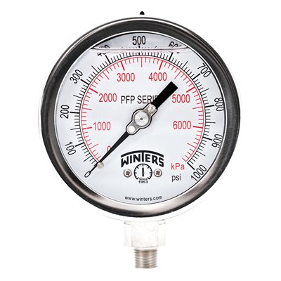 LF / SS 4'' 0-1000 PSI / KPA 1 / 4'' NPT BOTTOM