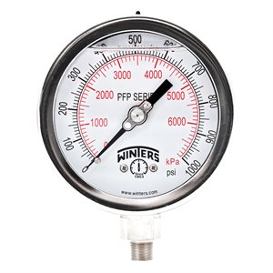 LF / SS 4'' 0-1000 PSI / KPA 1 / 4'' NPT BOTTOM