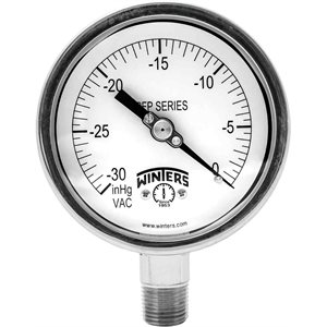 SS 4'' 0-30'' VACUUM 1 / 2'' NPT BOTTOM