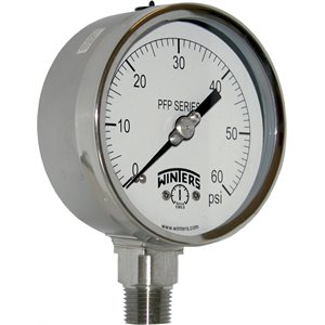 SS 4'' 0-60 PSI 1 / 2'' NPT BOTTOM
