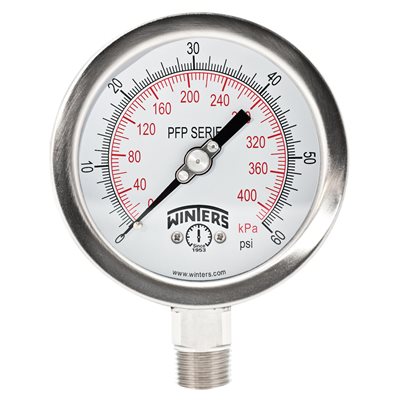 LF / SS 4'' 0-60 PSI / KPA 1 / 2'' NPT BOTTOM