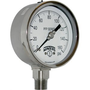 SS 4'' 0-160 PSI 1 / 2'' NPT BOTTOM