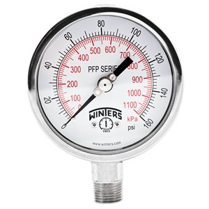 LF / SS 4'' 0-160 PSI / KPA 1 / 2'' NPT BOTTOM