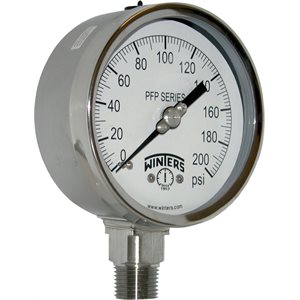 SS 4'' 0-200 PSI 1 / 2'' NPT BOTTOM