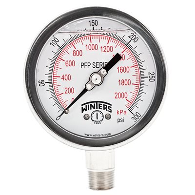 LF / SS 4'' 0-300 PSI / KPA 1 / 2'' NPT BOTTOM