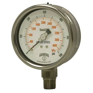 4.0''DIAL, SS STABILIZER PREMIUM, 0-600 PSI / KPA, 1 / 2''BTM