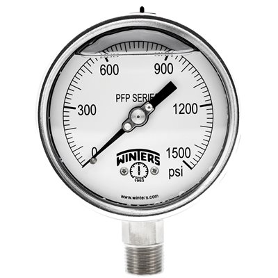 SS 4'' 0-1500 PSI 1 / 2'' NPT BOTTOM