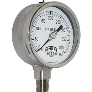 SS 4'' 0-400 PSI 1 / 2'' NPT BOTTOM