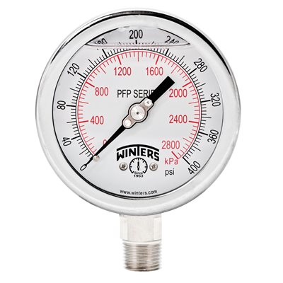 LF / SS 4'' 0-400 PSI / KPA 1 / 2'' NPT BOTTOM