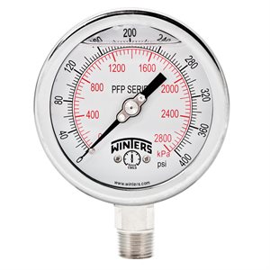 LF / SS 4'' 0-400 PSI / KPA 1 / 2'' NPT BOTTOM