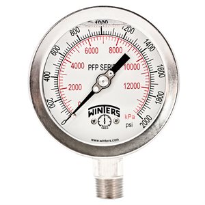 LF / SS 4'' 0-2000 PSI / KPA 1 / 2'' NPT BOTTOM