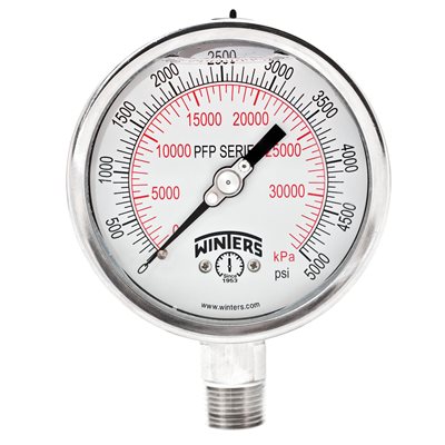 LF / SS 4'' 0-5000 PSI / KPA 1 / 2'' NPT BOTTOM
