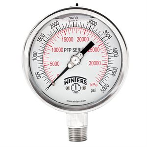 LF / SS 4'' 0-5000 PSI / KPA 1 / 2'' NPT BOTTOM