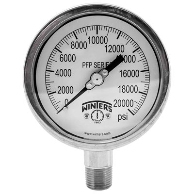 SS 4'' 0-20000 PSI 1 / 2'' NPT BOTTOM