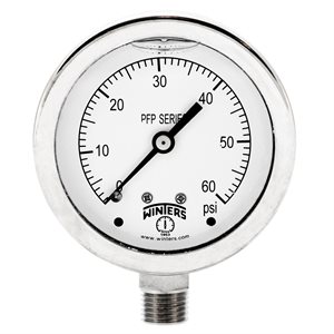 SS 2.5'' 0-60 PSI 1 / 4'' NPT BOTTOM