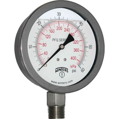 LF / SS 2.5'' 0-60 PSI / KPA 1 / 4'' NPT BOTTOM