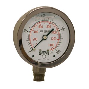 LF / SS 2.5'' 0-200 PSI / KPA 1 / 4'' NPT BOTTOM