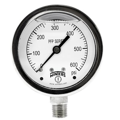 SS 2.5'' 0-600 PSI 1 / 4'' NPT BOTTOM
