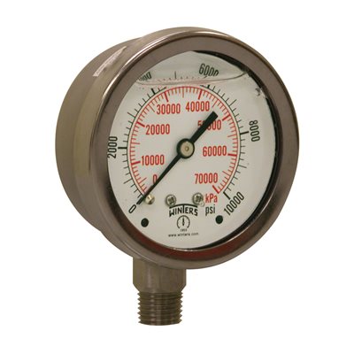 LF / SS 2.5'' 0-10000 PSI / KPA 1 / 4'' BOTTOM