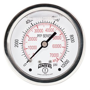 LF / SS 2.5'' 0-10000 PSI / KPA 1 / 4'' NPT BACK