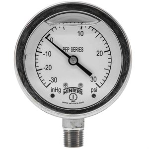 SS 2.5'' 30'' / 0 / 30 PSI 1 / 4'' BOTTOM